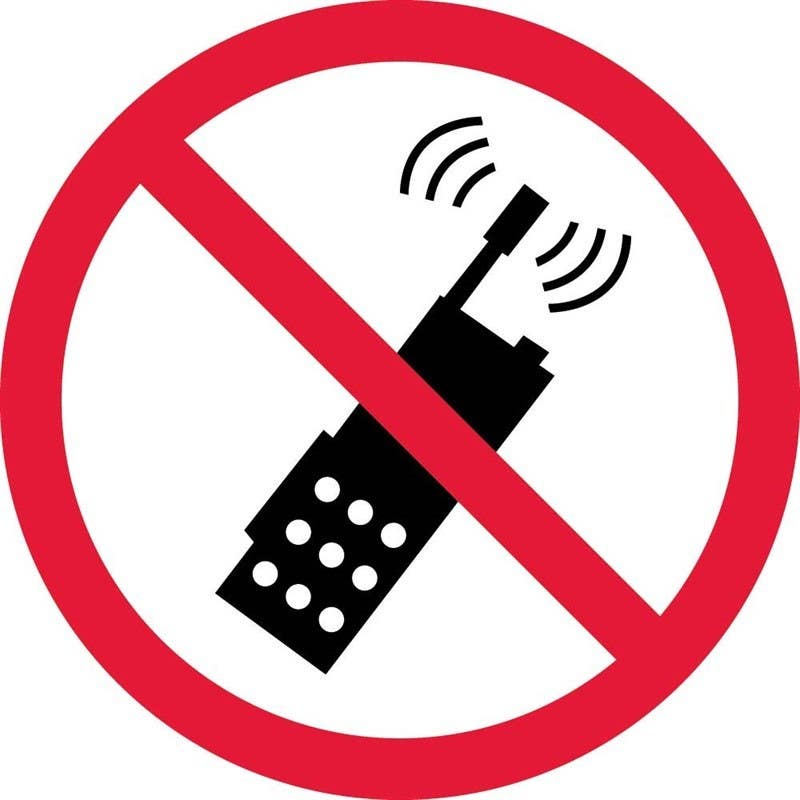 AccuformNMC LSGP ISO Prohibition Safety Label, No Activated Mobile Phone (2011), Adhesive Backed Vinyl