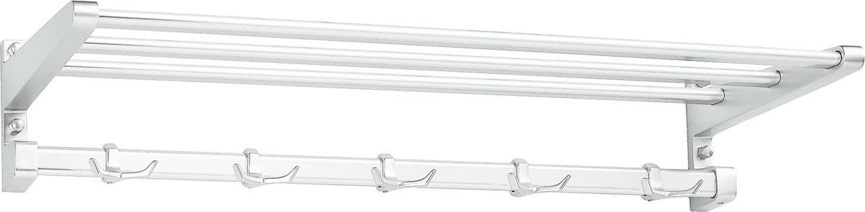 Peter Pepper 2155AL Hat & Coat Rack with Shelf and 5 Coat Hooks