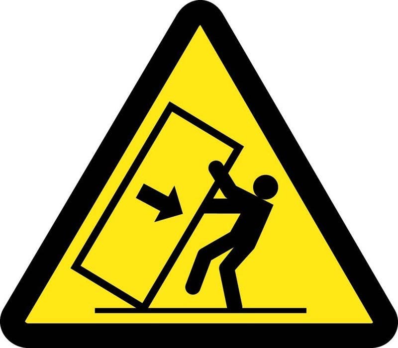 AccuformNMC LSGW ISO Safety Label - Warning - 2003/2011, Adhesive Backed Vinyl