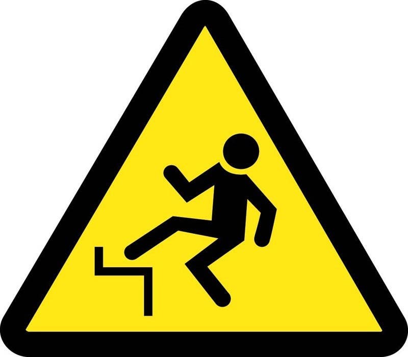 AccuformNMC LSGW ISO Warning Safety Label, Step Off Hazard (2011), Adhesive Backed Vinyl