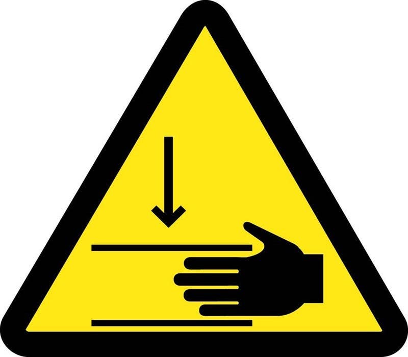 AccuformNMC LSGW ISO Warning Safety Label, Crush Hazard (2011), Adhesive Backed Vinyl