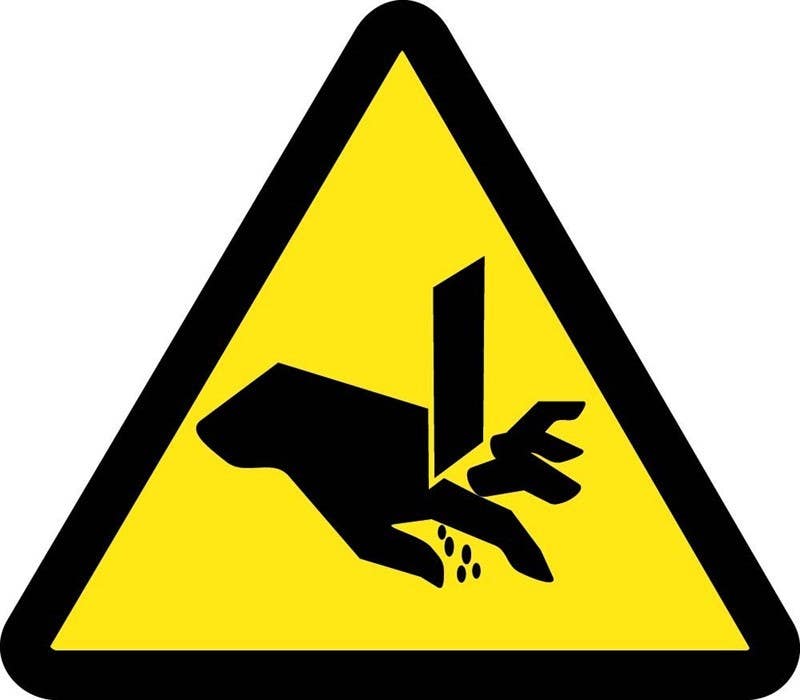 AccuformNMC LSGW ISO Warning Safety Label, Cut or Sever Hazard - 2003/2011, Adhesive Backed Vinyl