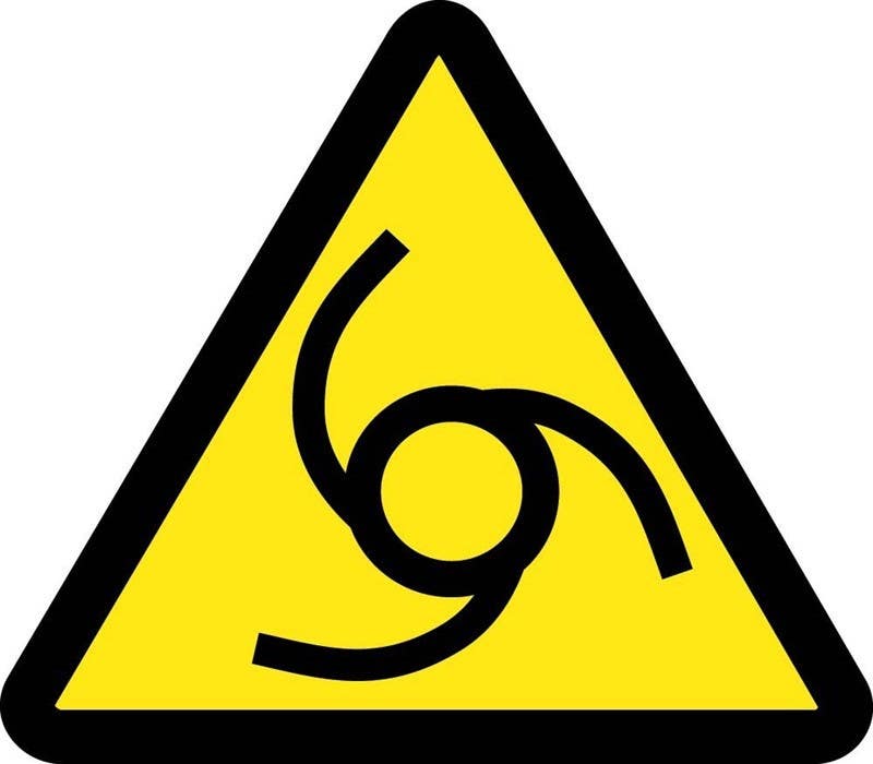 AccuformNMC LSGW ISO Warning Safety Label, Automatic Start-Up (2011), Adhesive Backed Vinyl