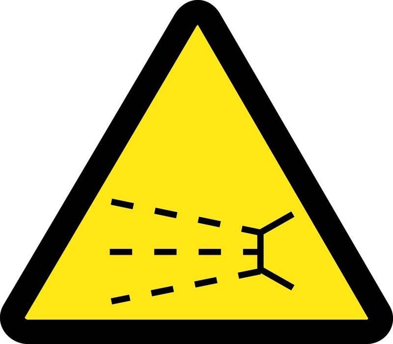 AccuformNMC LSGW ISO Warning Safety Label, Splash Hazard - 2003/2011, Adhesive Backed Vinyl