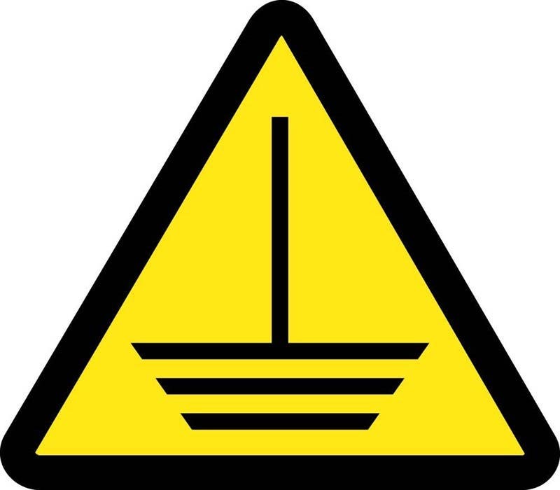 AccuformNMC LSGW ISO Warning Safety Label, Electric Ground Hazard - 2003/2011, Adhesive Backed Vinyl
