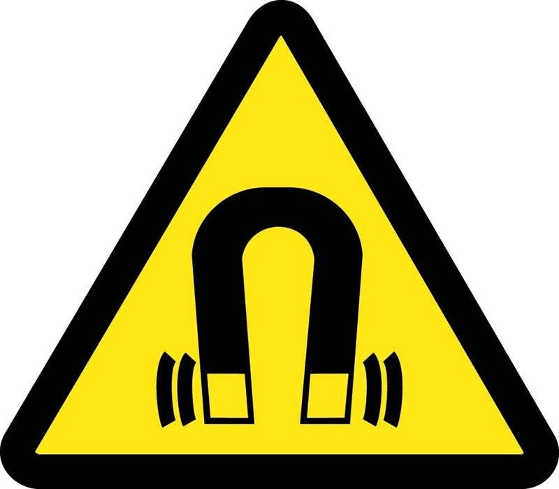 AccuformNMC ISO Graphic Strong Magentic Field Hazard ISO Label, Adhesive Backed Vinyl