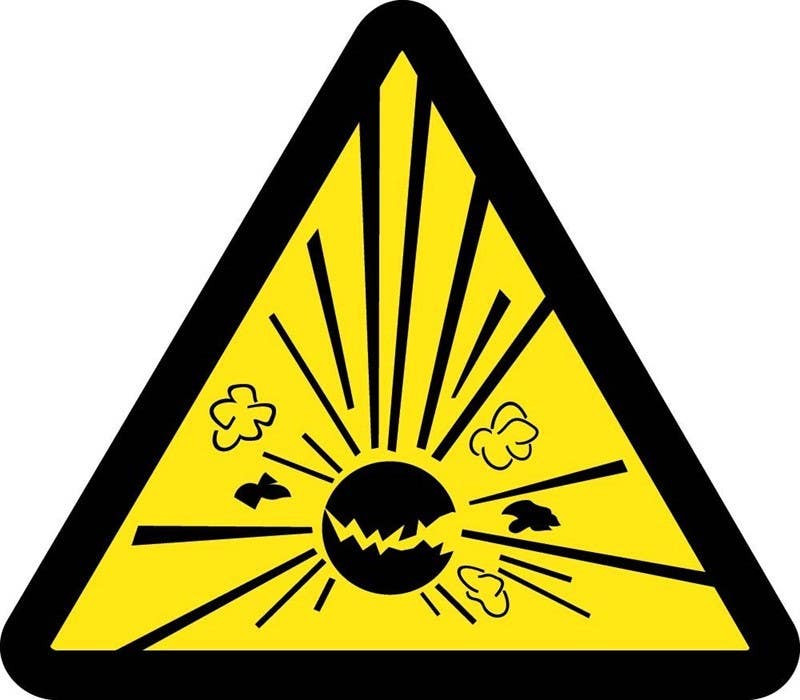 AccuformNMC LSGW ISO Warning Safety Label, Explosive Material (2011), Adhesive Backed Vinyl