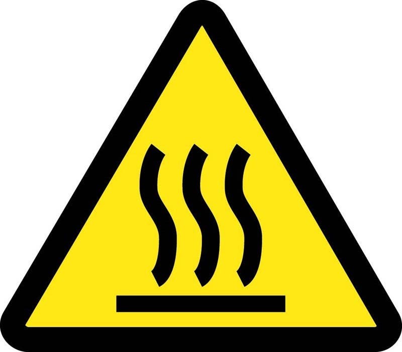 AccuformNMC ISO Graphic Heated Hot Surface Hazard ISO Label, Adhesive Backed Vinyl