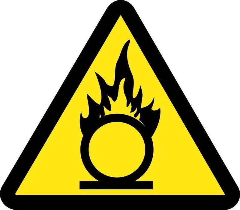 AccuformNMC LSGW ISO Warning Safety Label, Oxidizing Substance (2011), Adhesive Backed Vinyl