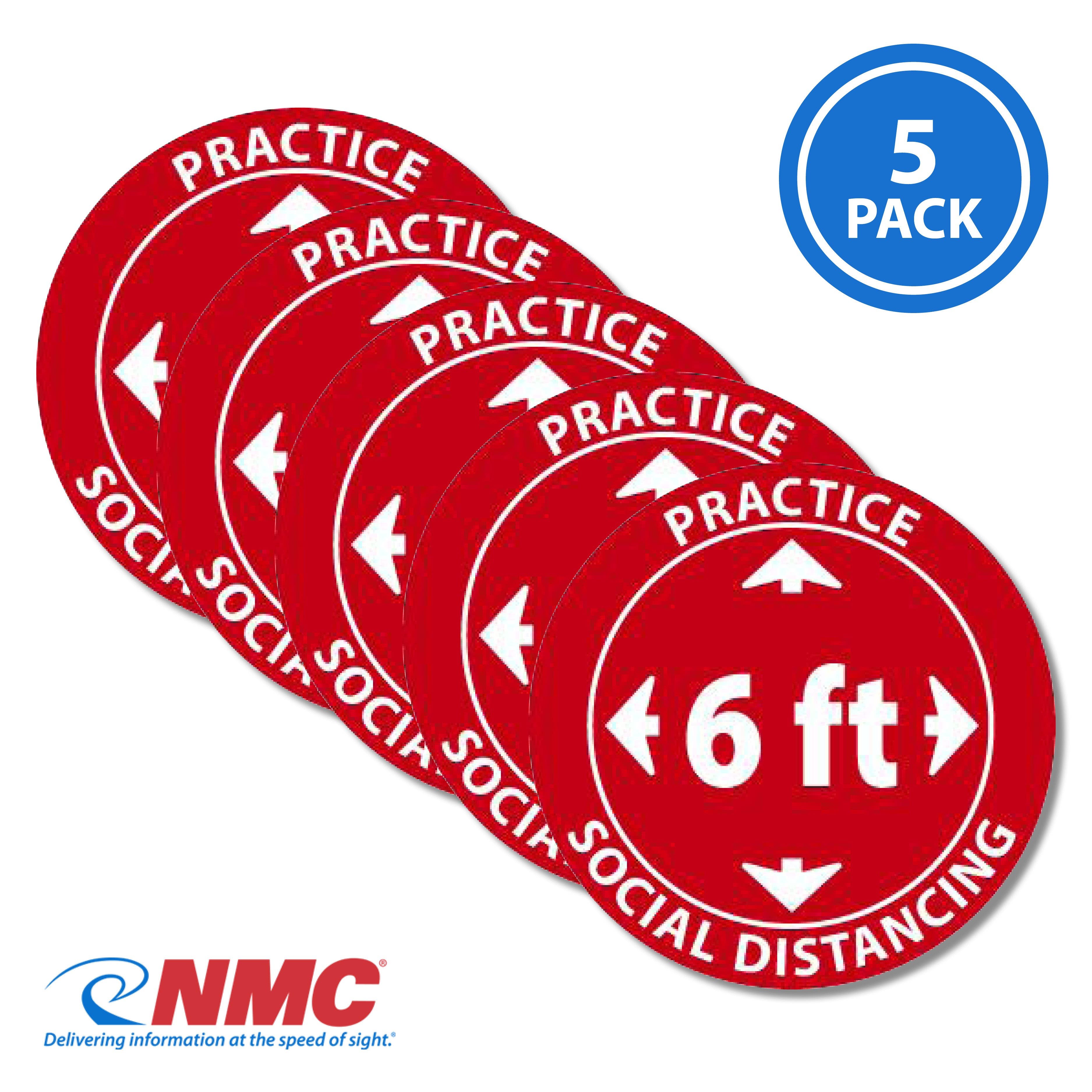 AccuformNMC ISO Graphic, Practice Social Distancing, 5/Pk