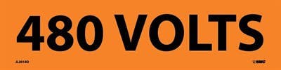 AccuformNMC 2010O 480 Volts Electrical Marker Label, Adhesive Backed Vinyl