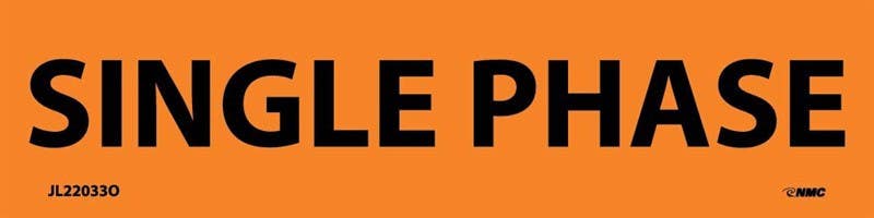 AccuformNMC 2033O Single Phase Electrical Marker Label, Adhesive Backed Vinyl