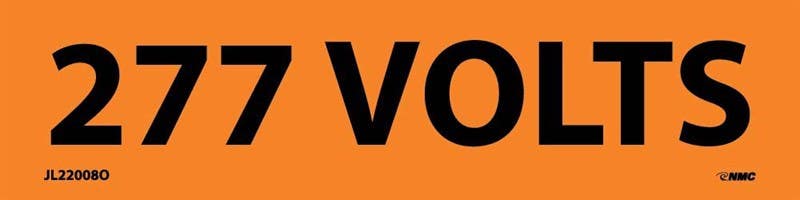 AccuformNMC LELC Voltage Marker, 277 Volts, Adhesive Vinyl