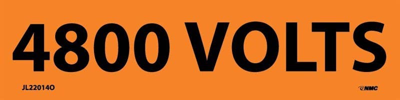 AccuformNMC LELC Voltage Marker, 4800 Volts, Adhesive Vinyl