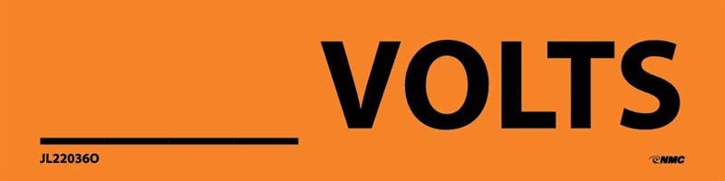 AccuformNMC LELC Voltage Marker, __ Volts, Adhesive Vinyl