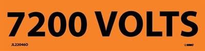 AccuformNMC LELC Voltage Marker, 7200 Volts, Adhesive Vinyl