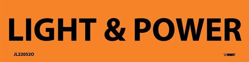 AccuformNMC LELC Voltage Marker, Light and Power, Adhesive Vinyl