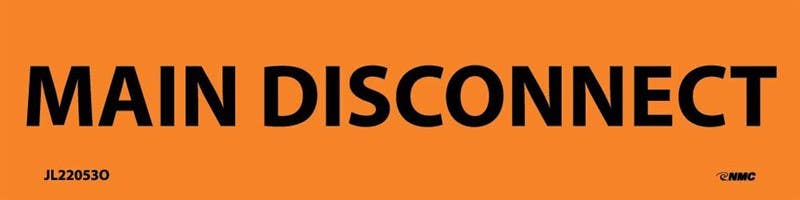 AccuformNMC LELC Voltage Marker, Main Disconnect, Adhesive Vinyl