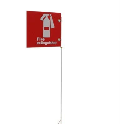 AccuformNMC JSCP-FE JSC 4' Pole Only w/ 10" x 7" Alum. Fire Extinguisher Sign