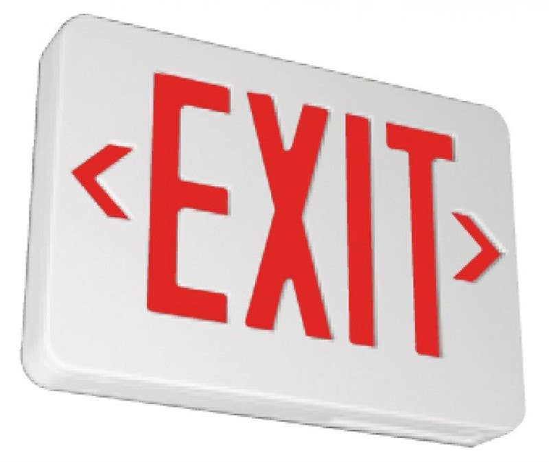 AccuformNMC LES Exit Sign Lighted, Battery Backup