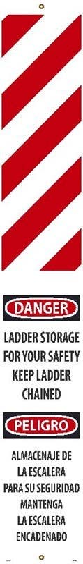AccuformNMC LLOW2E Danger Ladder Storage For Your Safety Keep Ladder Chained (Bilingual), Banner, 87" x 13"
