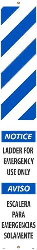 AccuformNMC LLOW4 Notice Ladder For Emergency Use Only (Bilingual), 87" x 13"