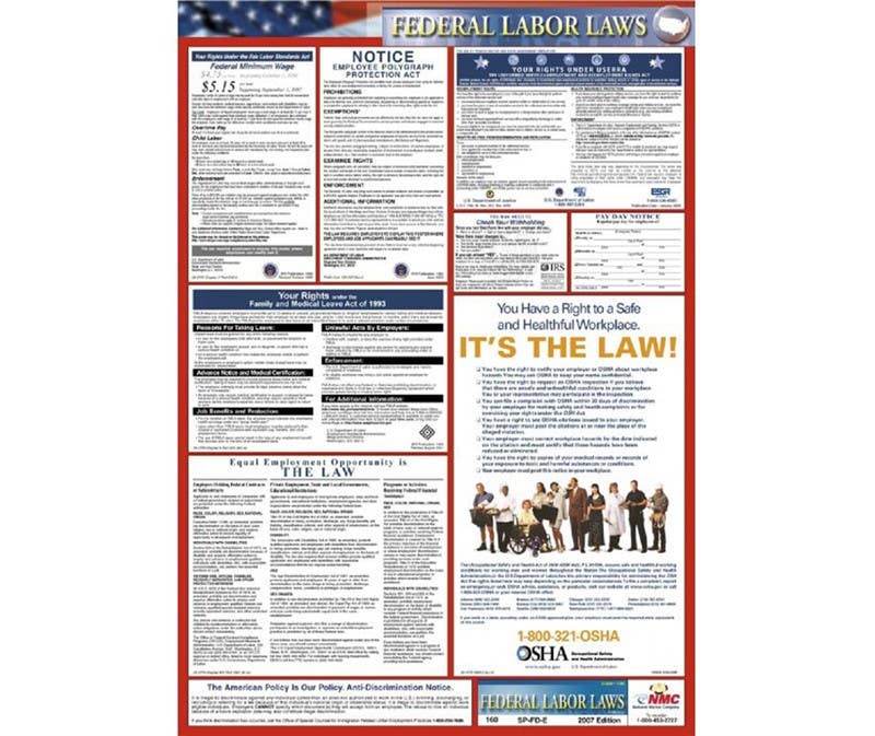 AccuformNMC LLPFS Federal Labor Law Poster, Spanish, 24" x 18"