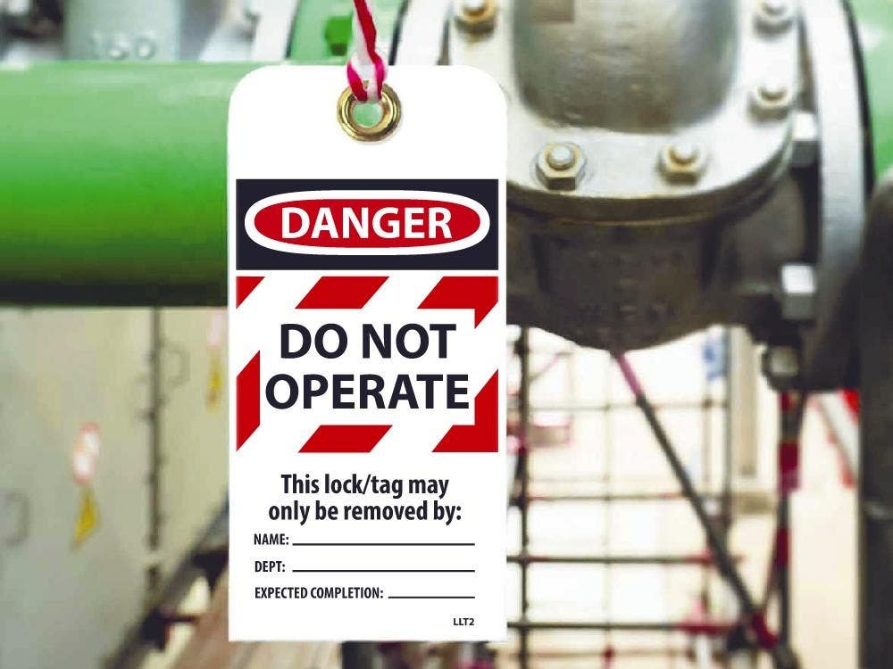 AccuformNMC LLT2 Danger Do Not Operate This Lock/Tag Lockout Tag, Encased Lamination, 6" x 3", 25/Pk