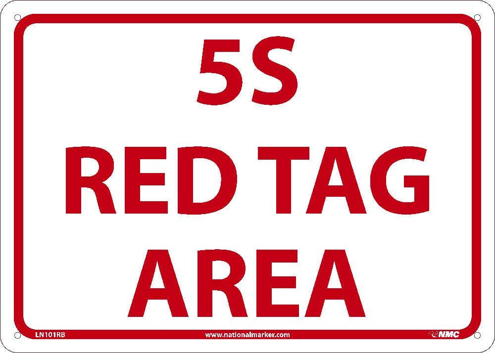 AccuformNMC MRTG Red Tag Area Sign, 5S Red Tag Area (Symbol)