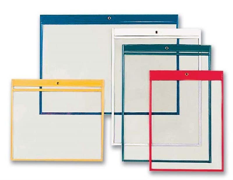 AccuformNMC LN13 Job Ticket Holder, 8 Mil Heavy Duty Clear Vinyl, Brass Eyelet