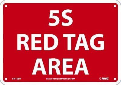 AccuformNMC MRTG Red Tag Area Sign, 5S Red Tag Area