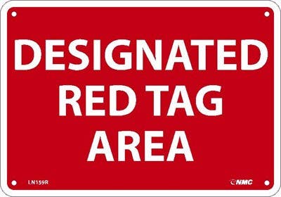 AccuformNMC LN159 Designated Red Tag Area Sign