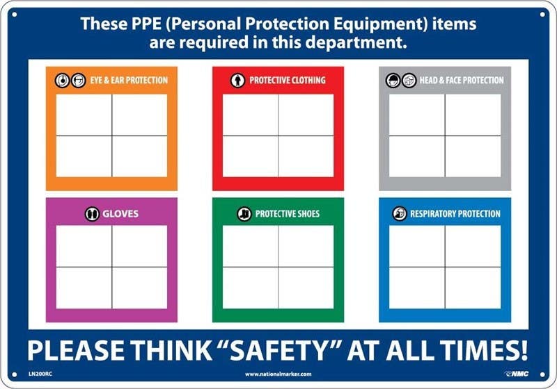 AccuformNMC PPE Safety Sign, PPE-ID Chart & Label Booklet Kit, English