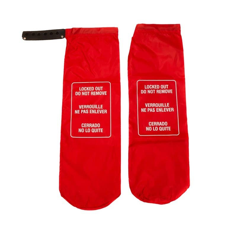 AccuformNMC LOBT2 Lockout Bag, Red, Lockable, Trilingual, 9" x 25"