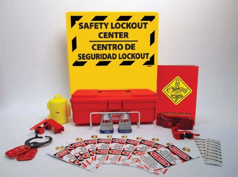 AccuformNMC LOK2BI Electrical Lockout Kit - Bilingual, 16" x 14"