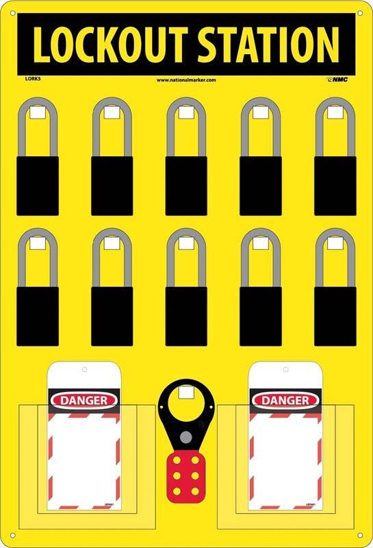 AccuformNMC LORK5 10 Padlock Station Backboard Only, 15" x 22"