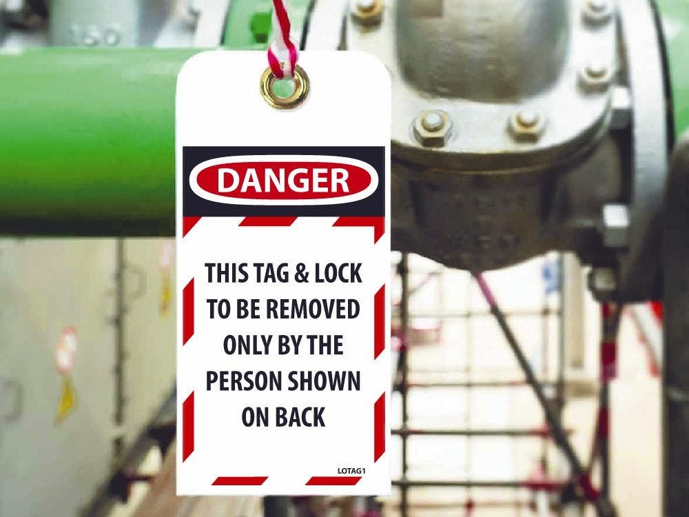 AccuformNMC LOTAG1 Danger, This Tag & Lock To Be Removed Only... Tag, 6 " x 3", Unrippable Vinyl, 10/Pk