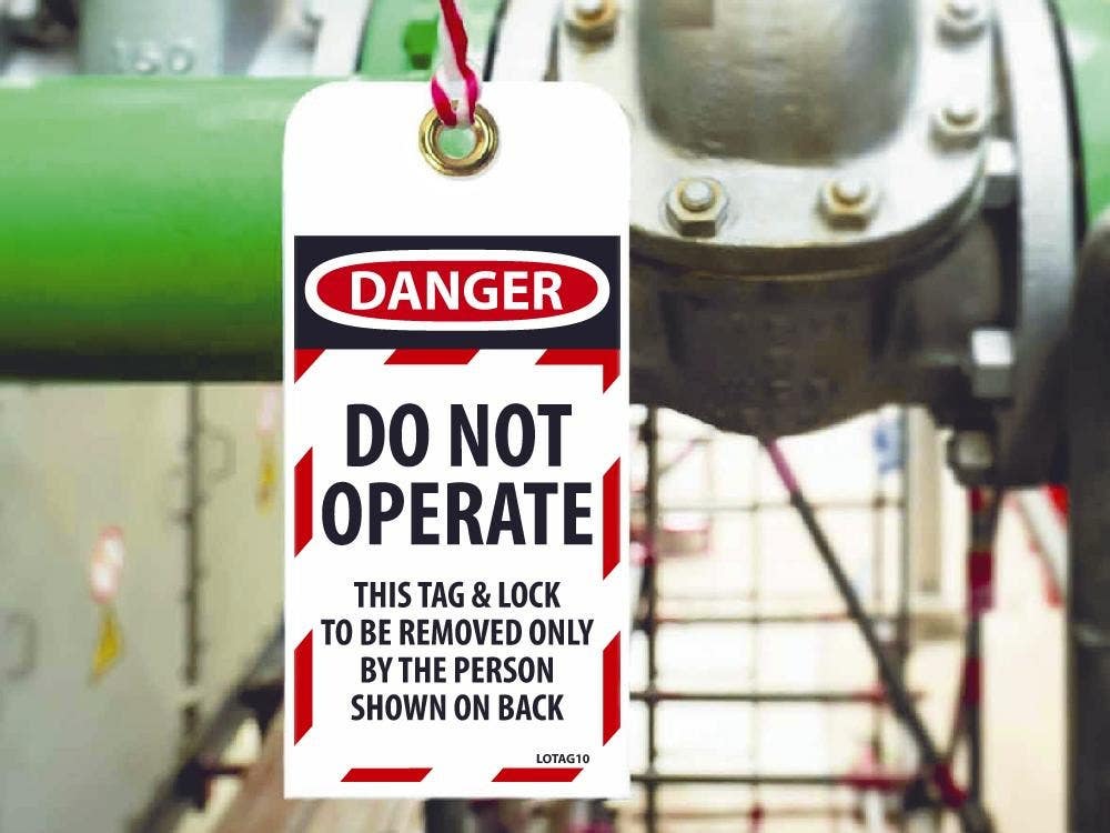 AccuformNMC LOTAG10 Danger, Do Not Operate This Tag & Lock...Tag, 6" x 3", Unrippable Vinyl, 10/Pk