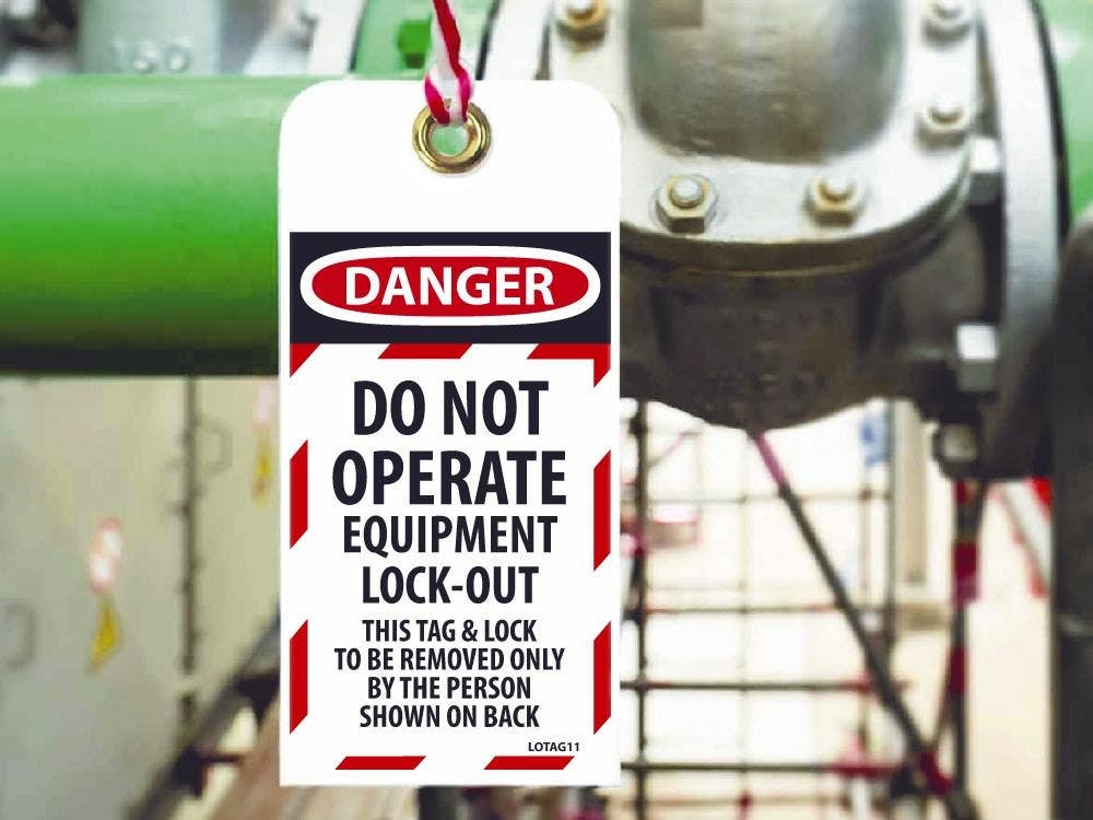 AccuformNMC MLT405 OSHA Danger Safety Tags, Do Not Operate, Equipment Locked Out, 5-5/8" H x 3-1/16" W, 5/Pk