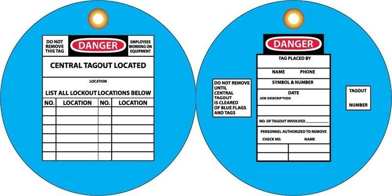 AccuformNMC LOTAG2 Lockout Tag, 7" Dia., TYVEK Grommet