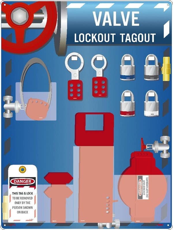 AccuformNMC LOTO6 Lock-Out Tag-Out Center, 24" x 18", Acrylic