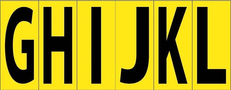 AccuformNMC LPS13 Self-Adhesive Letter Card, 3", 6 Letters/Card, PS Cloth