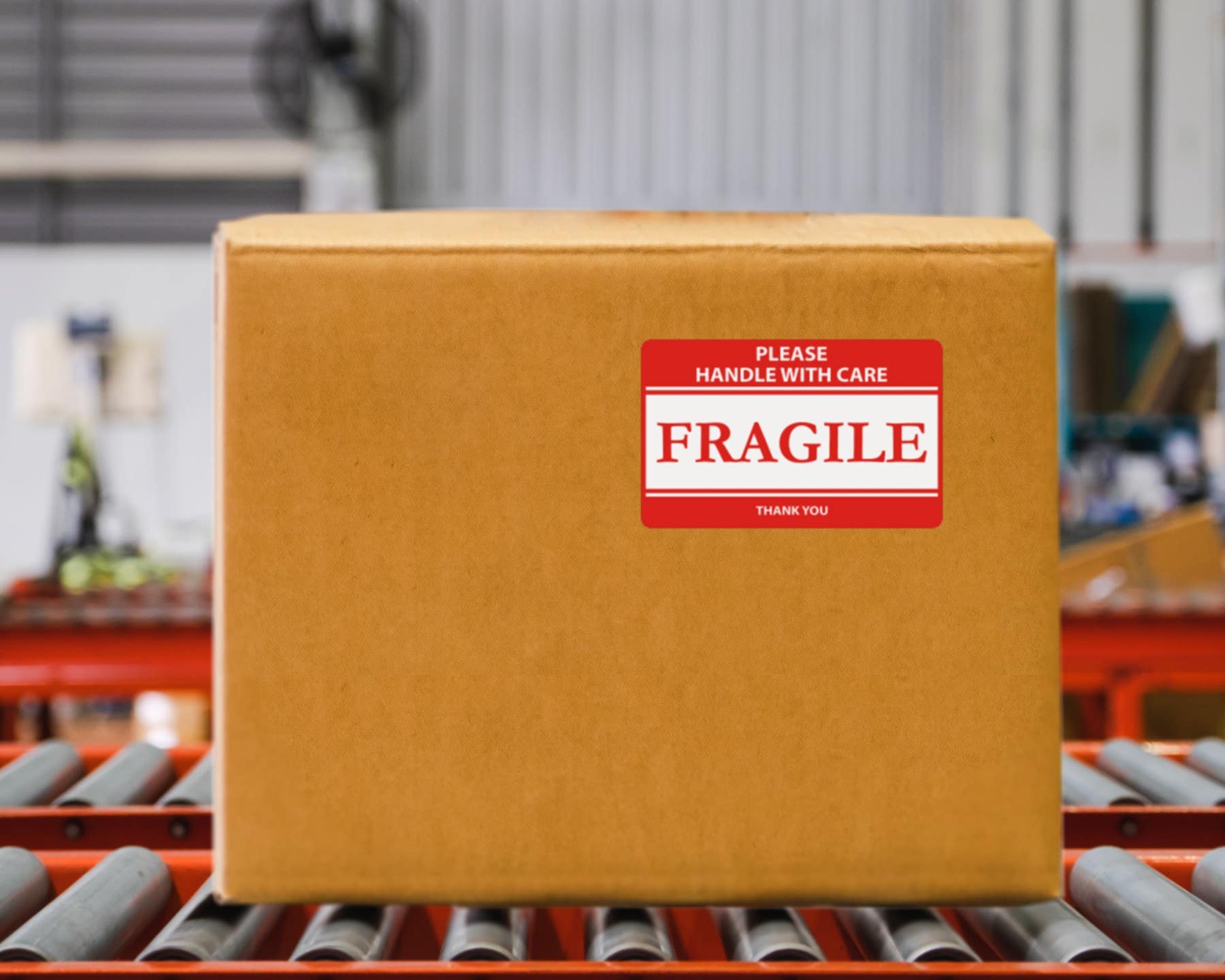 AccuformNMC MPC104 International Shipping Label, Handle with Care..., Adhesive Coated Paper, 2" x 3", 500/Roll