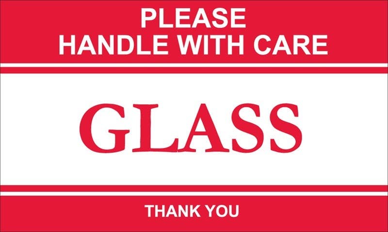 AccuformNMC LR11AL Please Handle With Care...Label, Shipping & Packing, 3" x 5", PS Paper, 500/Roll