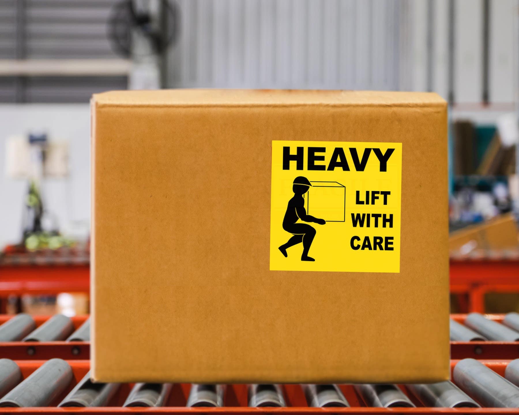 AccuformNMC LR15AL Heavy Lift With Care Label, Shipping & Packing, 4" x 4", PS Paper, 500/Roll