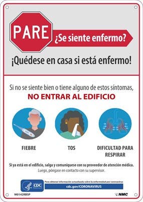 AccuformNMC M0142 Stay Home When You Are Sick Sign, 14" x 10", Spanish