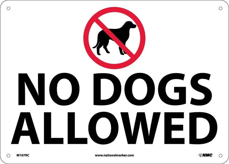 AccuformNMC M107 No Dogs Allowed Sign, Graphic, 14" x 20"