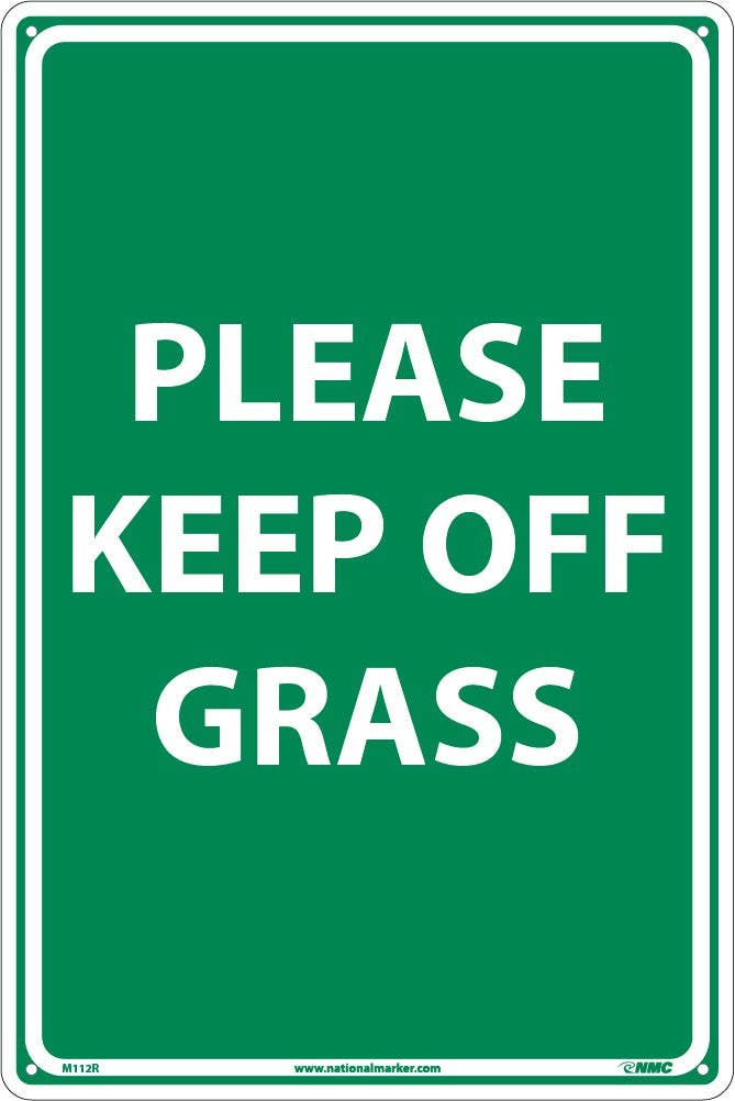 AccuformNMC MATR515 Safety Sign, Please - Keep Off The Grass, 10" x 14"