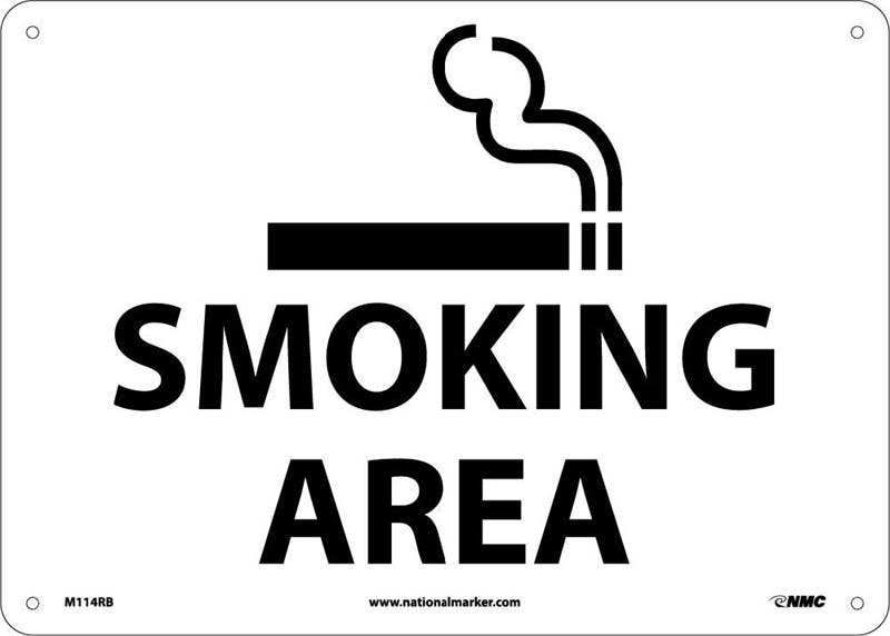 AccuformNMC M114 Smoking Area Sign, Graphic, 10" x 14"