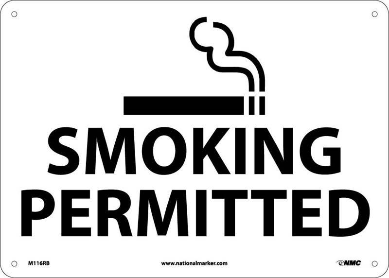 AccuformNMC M116 Smoking Permitted Sign, Graphic, 10" x 14"